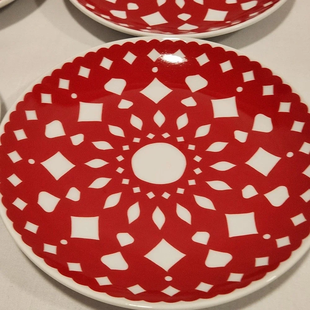 Set 4‎ Crate & Barrel Dessert Plates 6.5
